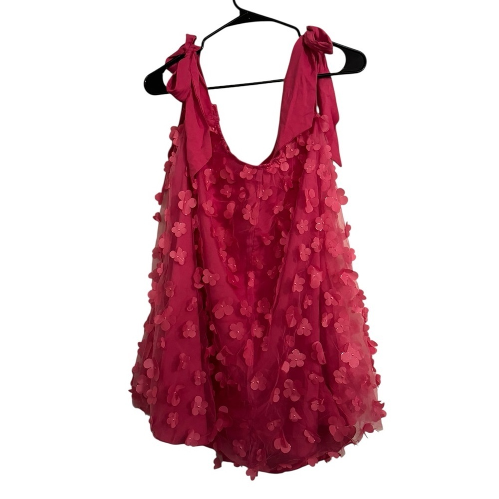 SHEIN Hot Pink Floral Sleeveless Stretchy Dress - Picture 3 of 11